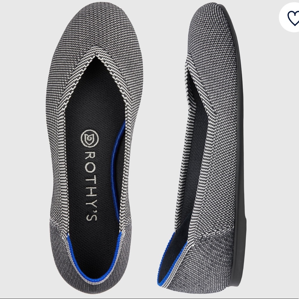 Rothy’s Round Toe Flats Navy Birdseye Sz 8.5